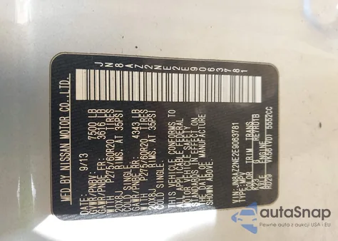 2014 Infiniti Qx80 z USA, uszkodzony, nr VIN JN8AZ2NE2E9063781